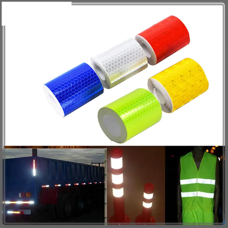 Cinta de seguridad reflectante para cuadros de bicicleta, cinta autoadhesiva de advertencia, 5cm x 3m