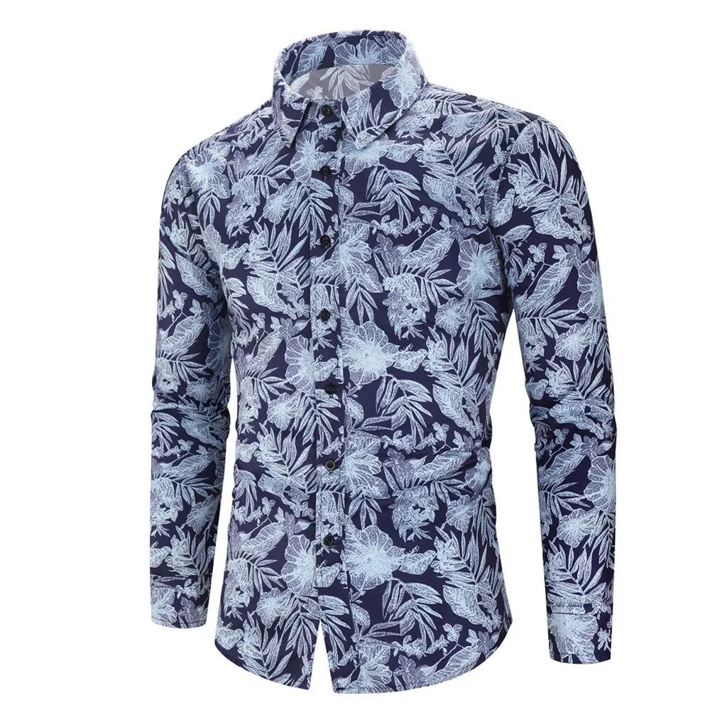 Для Мужчин's футболка с принтом Для мужчин рубашка Camisa hombre осенний комбинированный Бизнес Досуг кофты с длинным рукавом и принтом, рубашка с длинными рукавами Блуза Топ ropa hombre