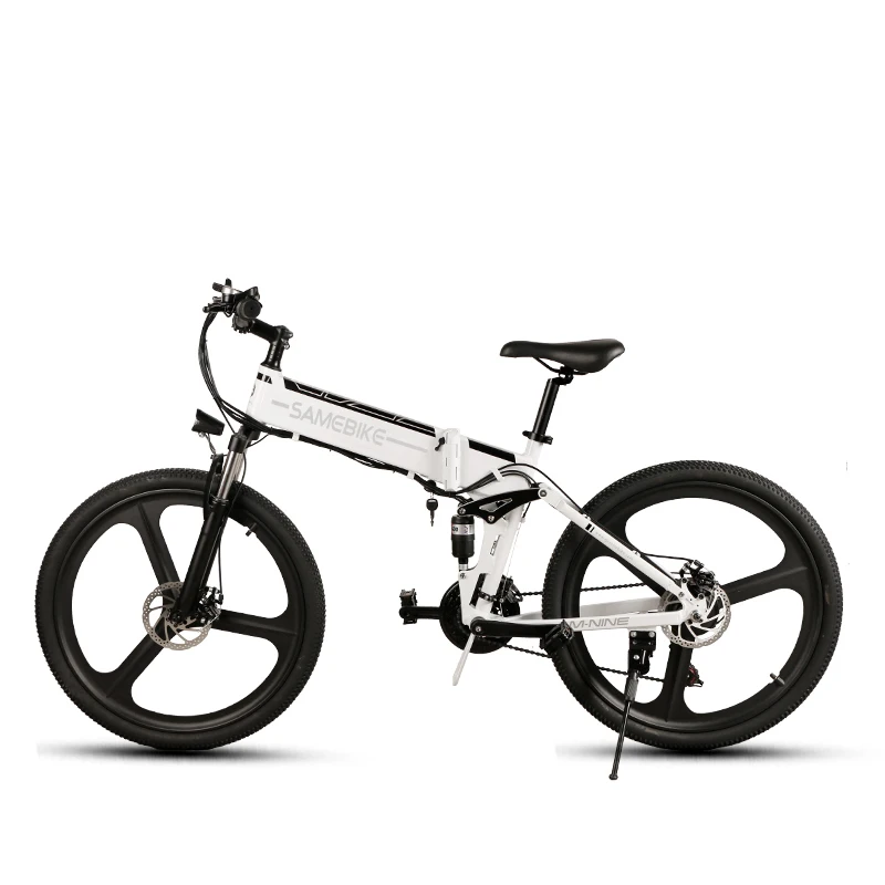 Электрический велосипед LO26 ebike 10.4Ah 48 В 350 Вт мопед 26 дюймов Умный складной электрический велосипед мотоцикл 35 км/ч 80 км Расстояние США/ЕС прямой - Цвет: Белый
