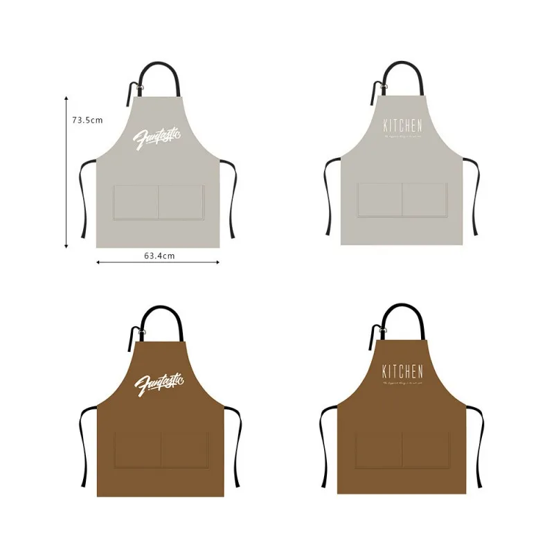 Leather Cooking Baking Aprons Waterproof Oil-Proof Kitchen Apron Restaurant Aprons For Housewife Cafe Sleeveless Apron