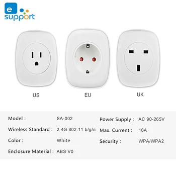 

Timethinker Smart Socket Ewelink WiFi 10A Remote Voice Control US Adapter APP Remote Control Work with Amazon Alexa Google Home
