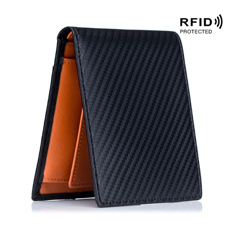 

RFID Blocking Slim Wallet for Men Leather Mens Wallets with Coin Pocket