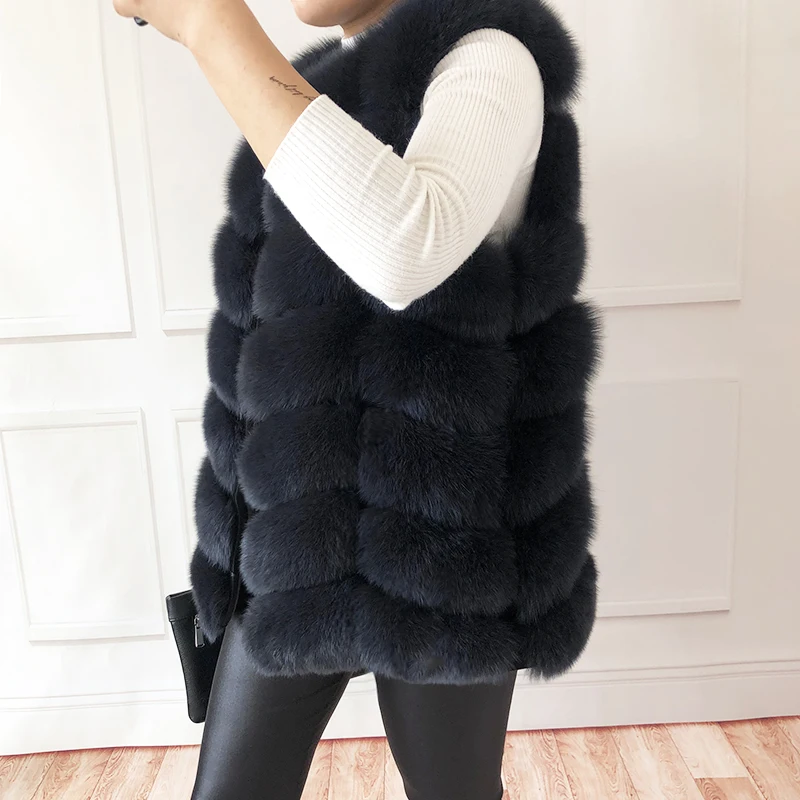 packable down jacket Natural Real Fox Fur Vest Jacket Waistcoat Short sleeveless Vestwoman winter warm Natural Fur Vest Real Fur Jacket Fox Fur Coats puffer coat with hood