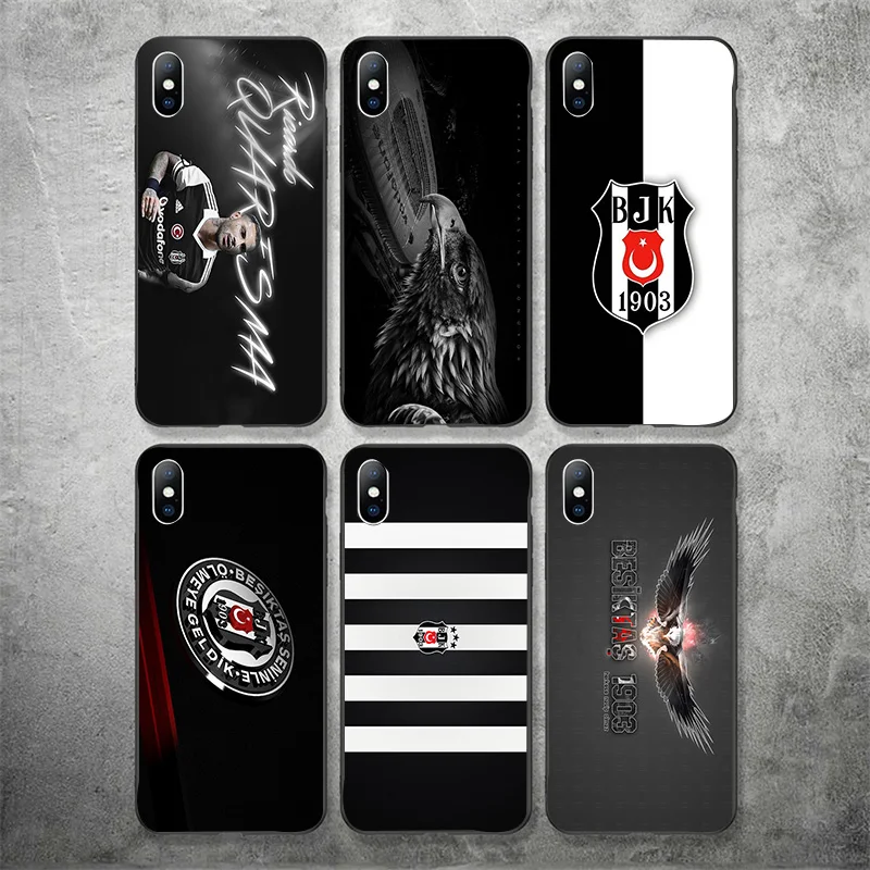 Чехол для телефона Yilmaz чехол iphone DIY Besiktas FC черный мягкий TPU iPhone 11Pro X XR XS MAX 7 8 7plus 6 6S 5S