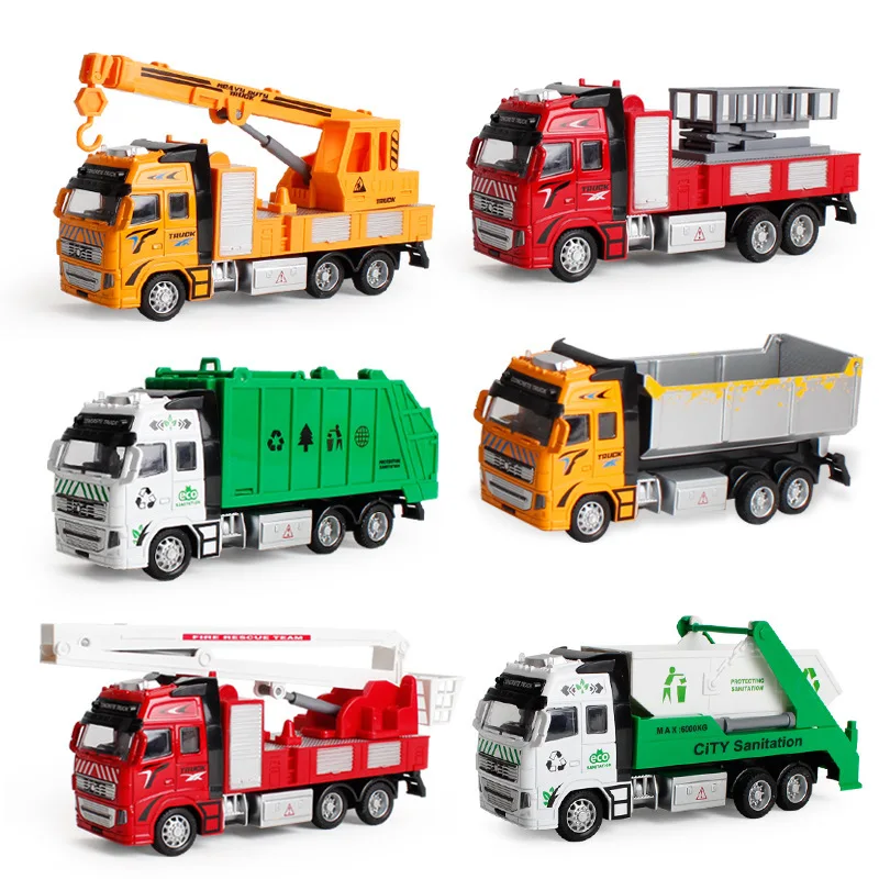 

Large Size Model Alloy Engineering Vehicle Fire Truck Sanitation Truck Excavator Model CHILDREN'S Toy
