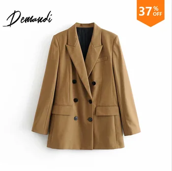 

DEMANDI sweater, women's autumn and winter new loose loose V collar, slim body, double breasted fashion sweater