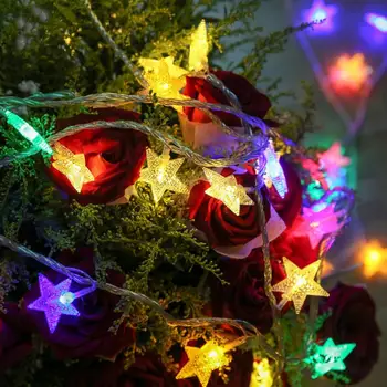 

10m 100LED Five-pointed Star Light String Fairy Lights Hanging Ornaments Party Home Decor 220V Face Makeup Beauty Lights