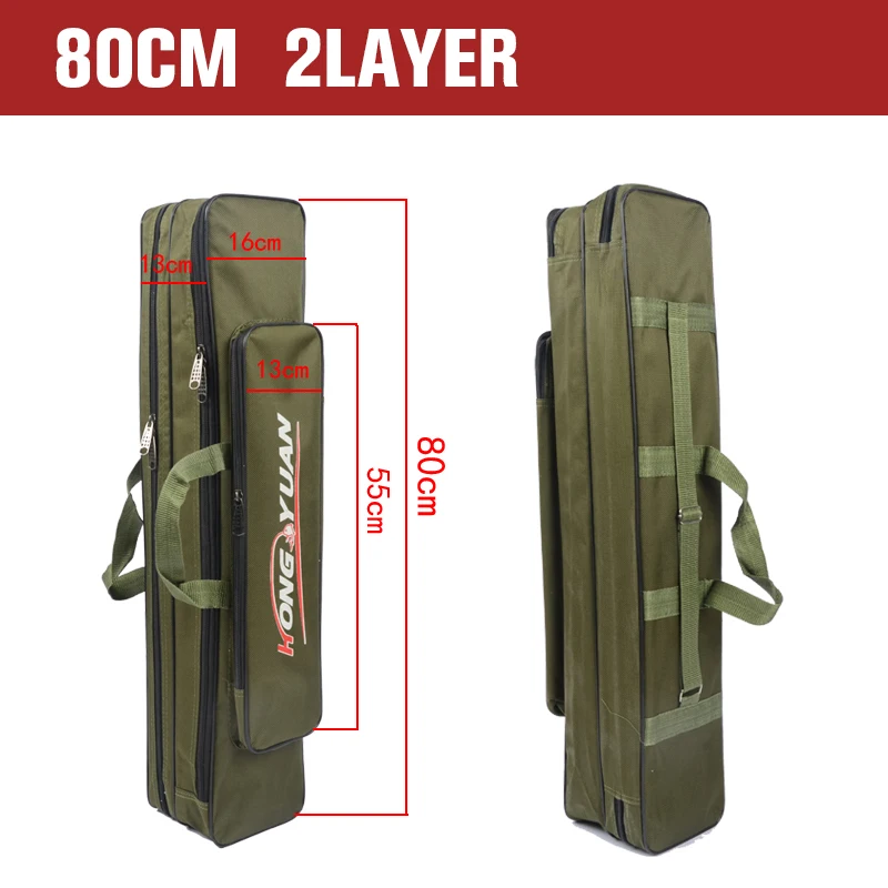 2 Layer 80cm 2/3 слоев холста, сумка для удочки, водонепроницаемая сумка для рыбалки, сумка для снастей, многофункциональный рюкзак для рыбалки XA187G - Цвет: 2 Layer 80cm