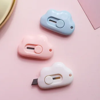 

Cute Cloud Color Mini Portable Utility Knife Paper Cutter Cutting Paper Razor Blade Office Stationery Cutting Supplies