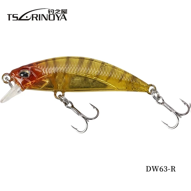 DW63 1pc R TSURINOYA Тонущая мини приманка-гольян 50 мм5г рыболовные жесткие приманки с подвижными стальными шариками Реалистичные 3D рыбные глаза - Цвет: DW63 1pc R