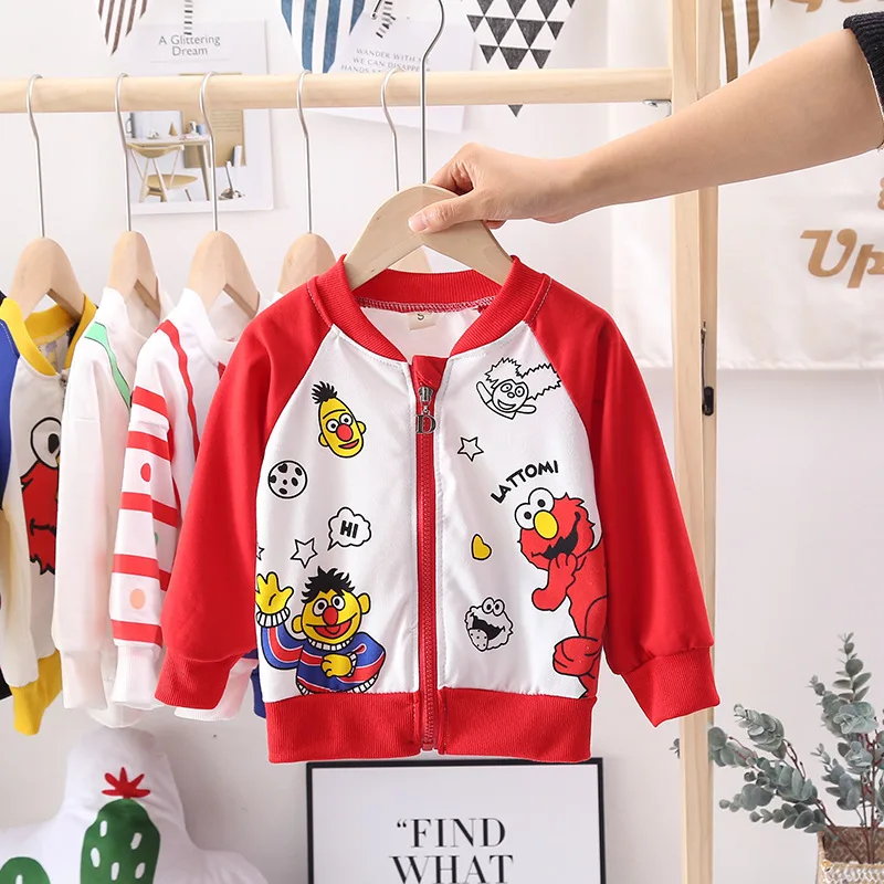 

Korean-style Boy's Casual Versatile Infants Spring New Style Mixed Colors Cartoon Pattern Zip-up Shirt Long-sleeved Sweater