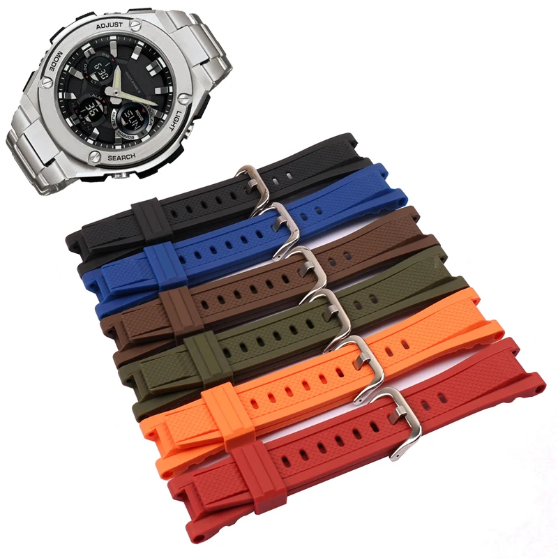 Резиновый ремешок мужские аксессуары для часов Casio GST 210B S110 S100G W110 W100G из