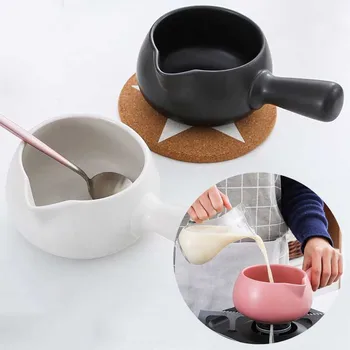 

500ml Ceramic Milk Pot Gas Stove Induction Cooke Baby Breakfast Milk Coffee Saucepan Cookware Kitchen Tool