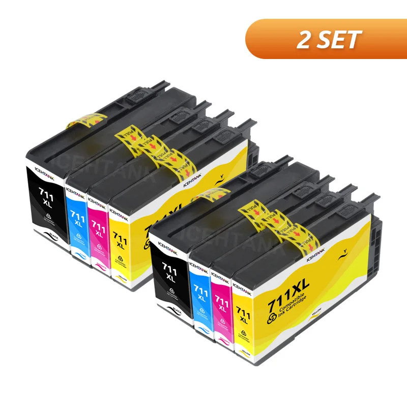 Icehtank Compatible Ink Cartridge For HP 711 711XL For HP711 Replacement Ink Cartridge For HP DesignJet T120 T520 Inkjet Printer 