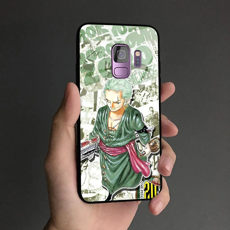 OPZORO 8 Один Кусок Roronoa Зоро Мягкий силиконовый чехол из закаленного стекла для телефона чехол для samsung Galaxy S8 S9 S10e S10 Note 8 9 10 Plus - Цвет: OPZORO 8