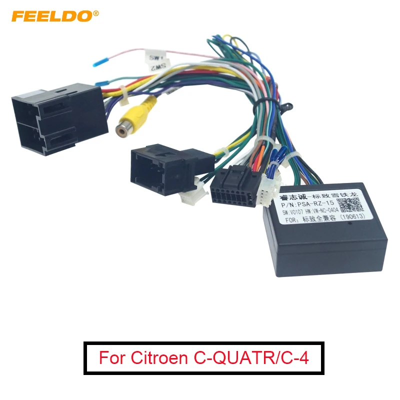 FEELDO 16 pin Car Android Stereo Wiring Harness For Citroen C QUATR/C 4 Low Trim Level (10~18) Low Trim With CANbus|Cables, Adapters & Sockets| - AliExpress | Citroen Wiring Harness | | AliExpress