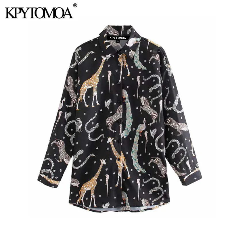 Женская винтажная блузка с длинным рукавом модная Свободная отложным воротником