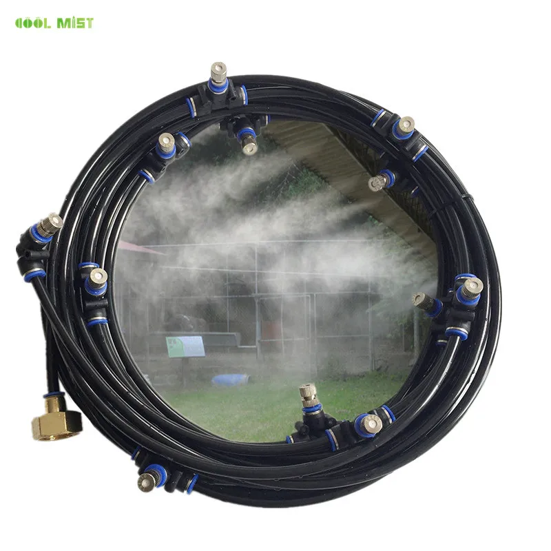 0.5mm nozzle set S251 Открытый Сад 10 м туман охлаждающая жидкость система воды садовый разбрызгиватель патио теплицы растения охлаждающие брызги шланг для полива наборы 1/2" - Цвет: 0.5mm nozzle set