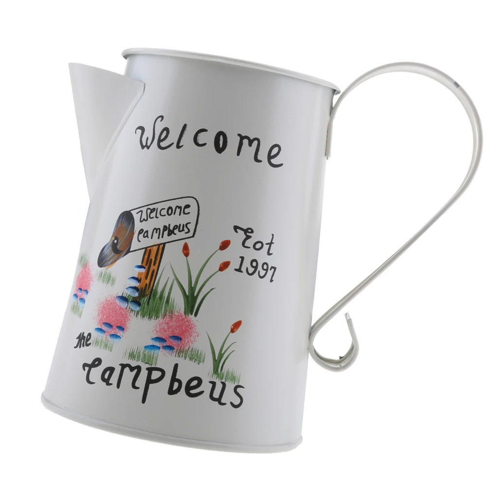 Retro Metal Watering Can Vintage Ornaments Metal Craft Vase Home Garden
