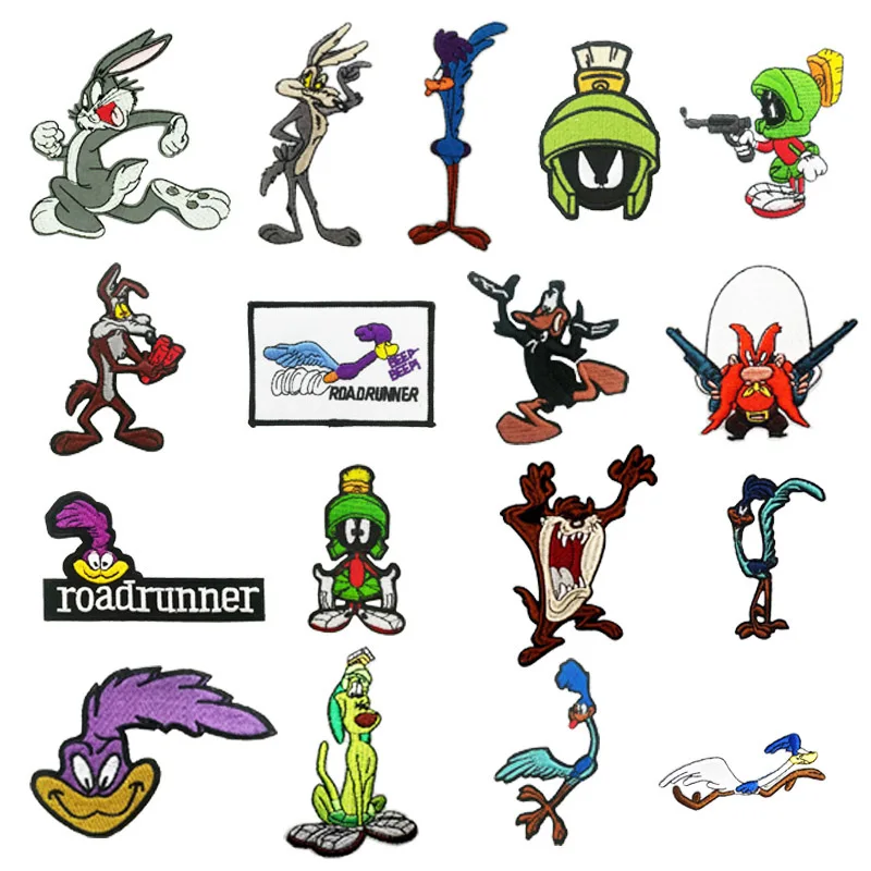 Марвин Марсианская дорожка стоящая высечка Looney Tunes Yosemite Sam Даффи Дак жуки кролик вышивка железа на патч