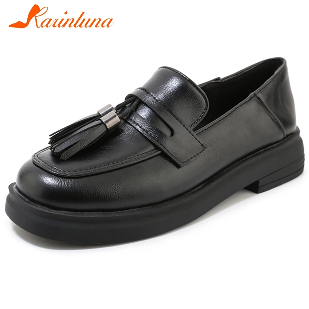 

Karinluna 2020 New Arrivals Slip-On Solid Fringe Shoes Woman Flats Platform Comfortable Spring/Autumn Casual Flats Women Shoes