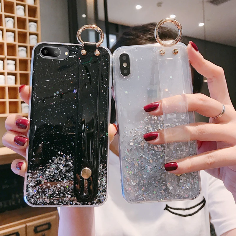 

Starry Wrist Strap Case For OPPO Reno 2Z 2F ACE 10X Zoom Silicone Cases for OPPO Reno2 Z F Reno 2 Z ACE Zoom 3 Pro 3Pro Cover