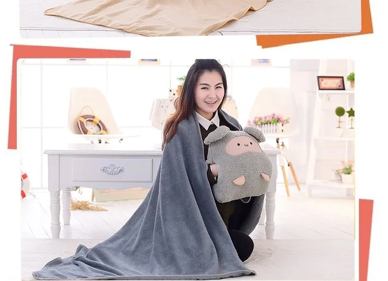 Милый мультфильм Kaka shu bao zhen одеяло кондиционер одеяло двойного назначения грелка рук тройное использование подушка задняя подушка три в