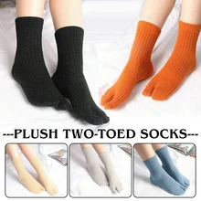 

5 Pairs Japanese Style Kimono Tabi Toe Socks Imitation mink plush Women Split Toe Socks Deodorant Separate Flip Flop Two Fingers