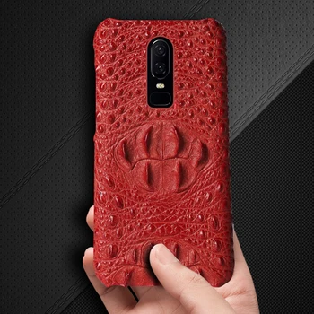 

Genuine leather Phone Case For Oneplus 7 7T Pro 6 6T Case For oneplus 3 3T 5 5T Cowhide Crocodile Head texture Back cover