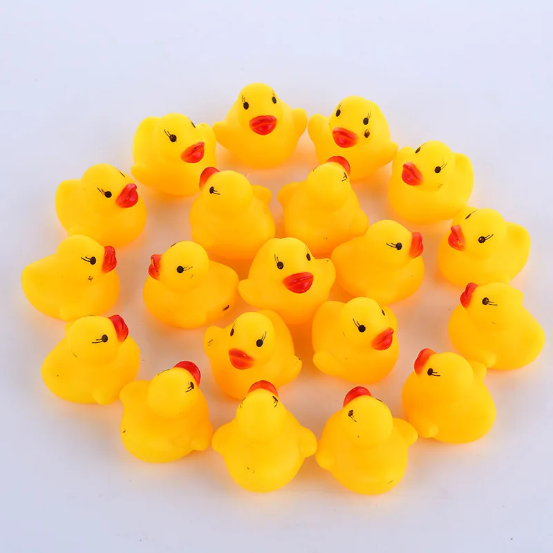 

10pcs/lot 3.5*3.5cm Small Baby Kids Rubber Ducks Bath Toys Bathe Room Water Fun Game Playing Newborn Boy Girl Toys for Children