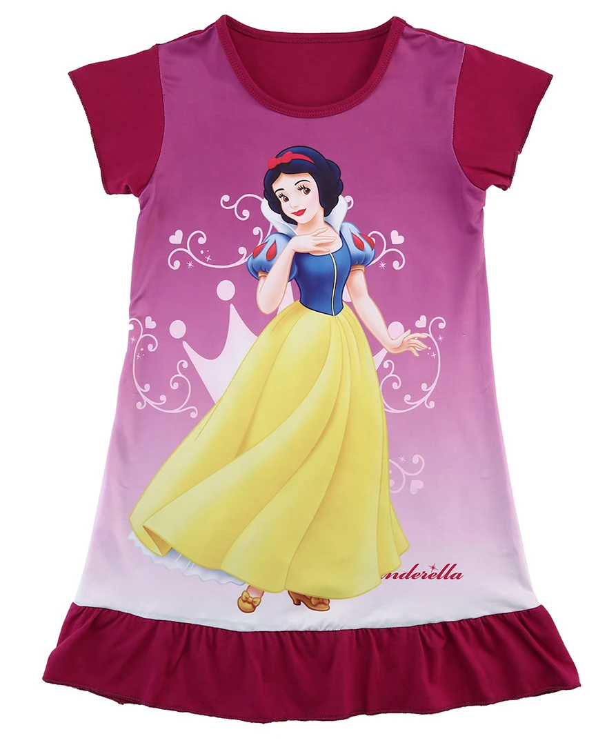 Lovely Casual Kids Girls Dress Children Cartoon Character Snow White Sofia Princess Dress