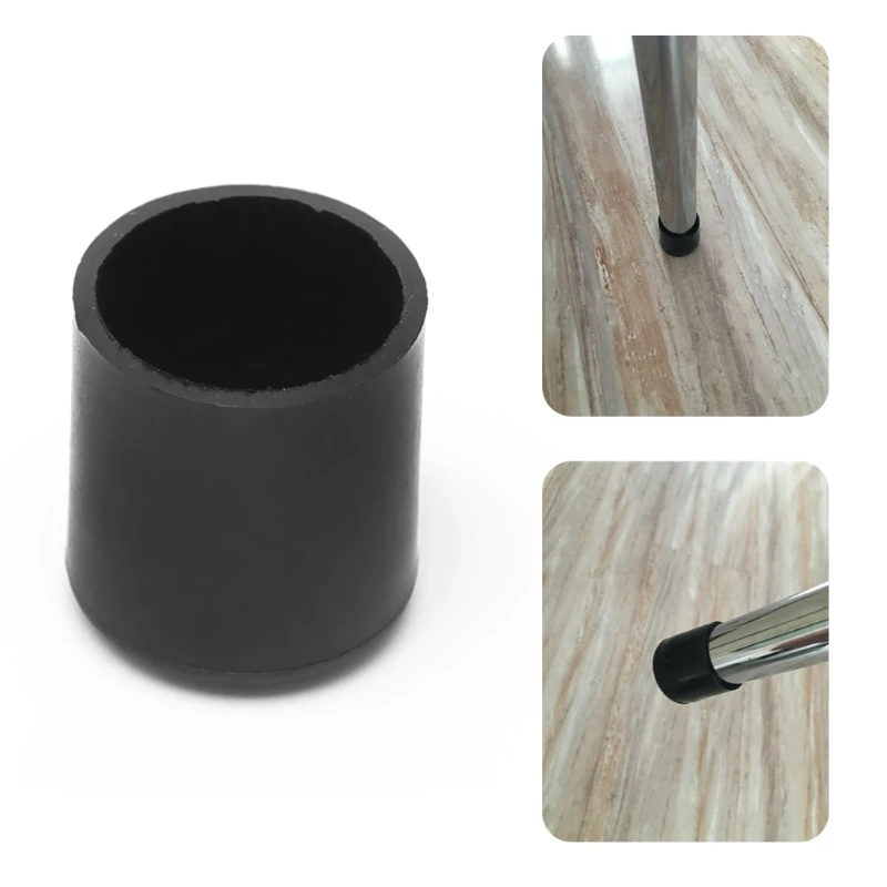 4Pcs Black Chair Ferrule Anti Scratch Furniture Feet Leg Floor Protector Caps 