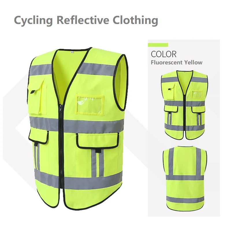 

Светоотражающий Жилет для автомобиля, жилет, защитная одежда для железнодорожных и строительных рабочих, рабочая одежда большого размера в темное время суток