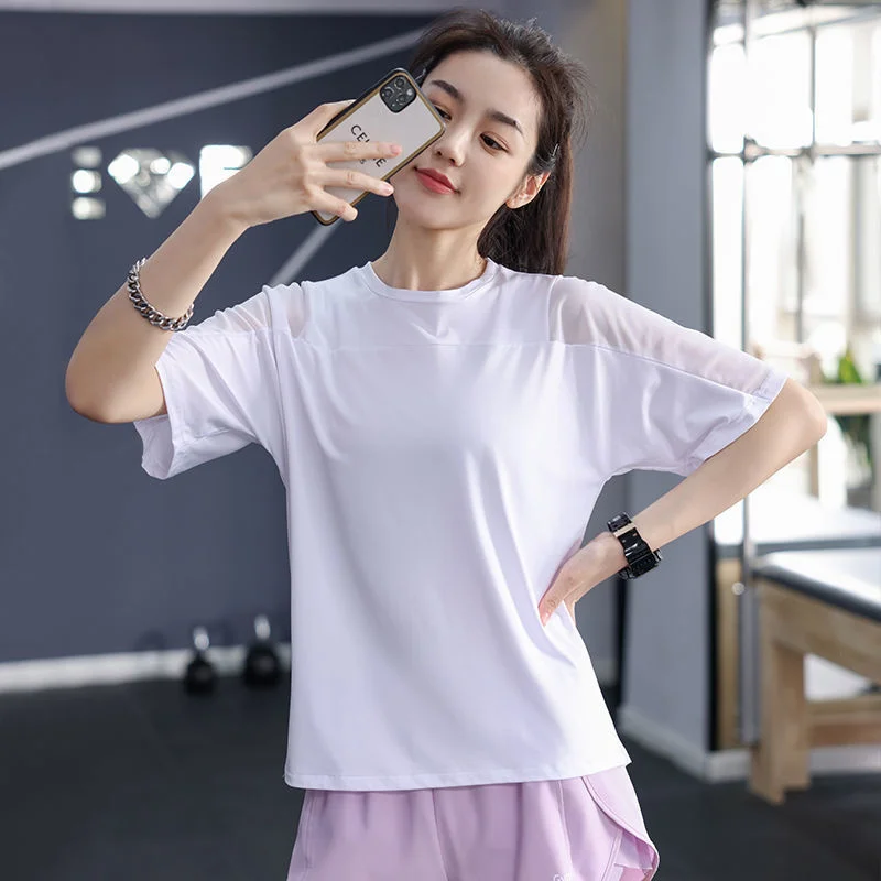 

Yoga Crop Top Women's Running Blouse Short Sleeve Long Sports T-shirt Red Yoga Top Top Deportivo Mujer Camisetas
