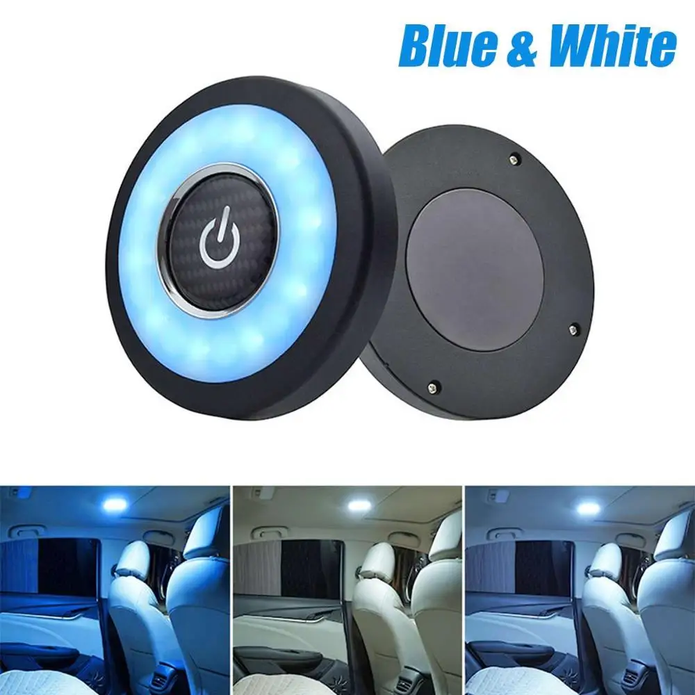 Blue White Светодиодный светильник для чтения в салоне автомобиля с usb зарядкой на крышу, магнит, автоматический Дневной светильник для багажника, Drl, квадратный купол, потолочный светильник для помещений - Испускаемый цвет: Blue White