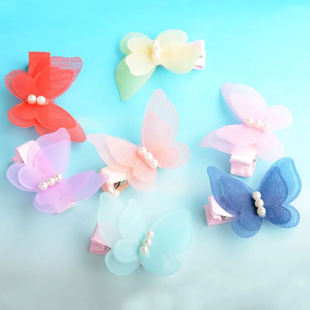 

3Pcs Kids Women Hairpin Hair Accessories Clip Cloth material Butterfly Shape Girls Light Beautiful Headwear
