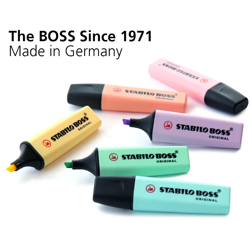 Stabilo Boss Original Pastel Colour Highlighter Marker Pen Chisel Nib 10 or  14 Pens Set 