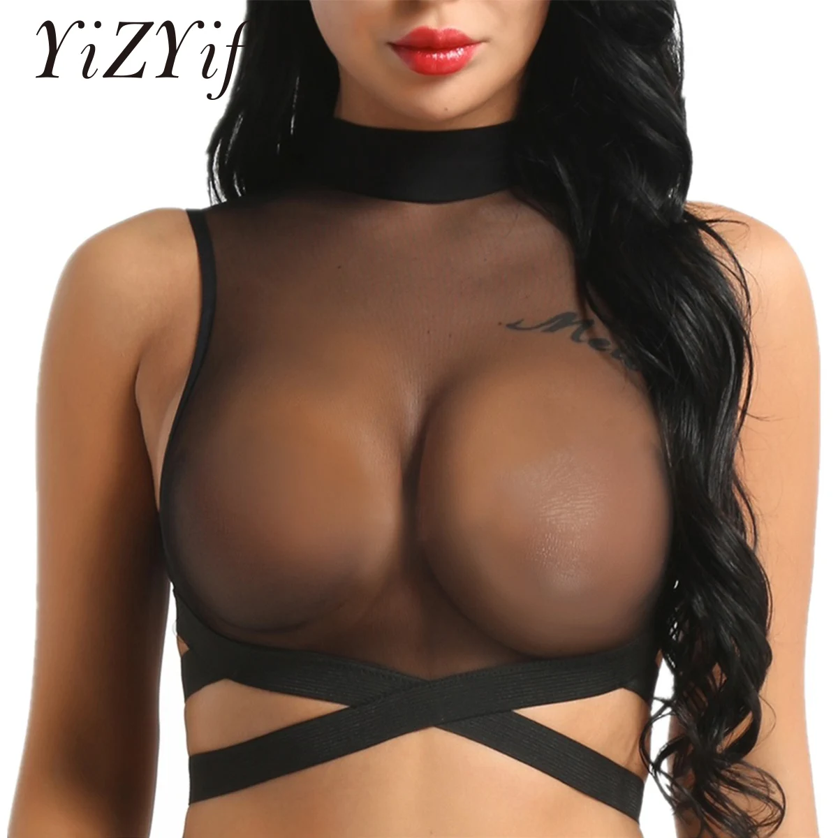 Buy YiZYiFWomen's Mesh Sheer Bra See Through Bralette Sexy Tank