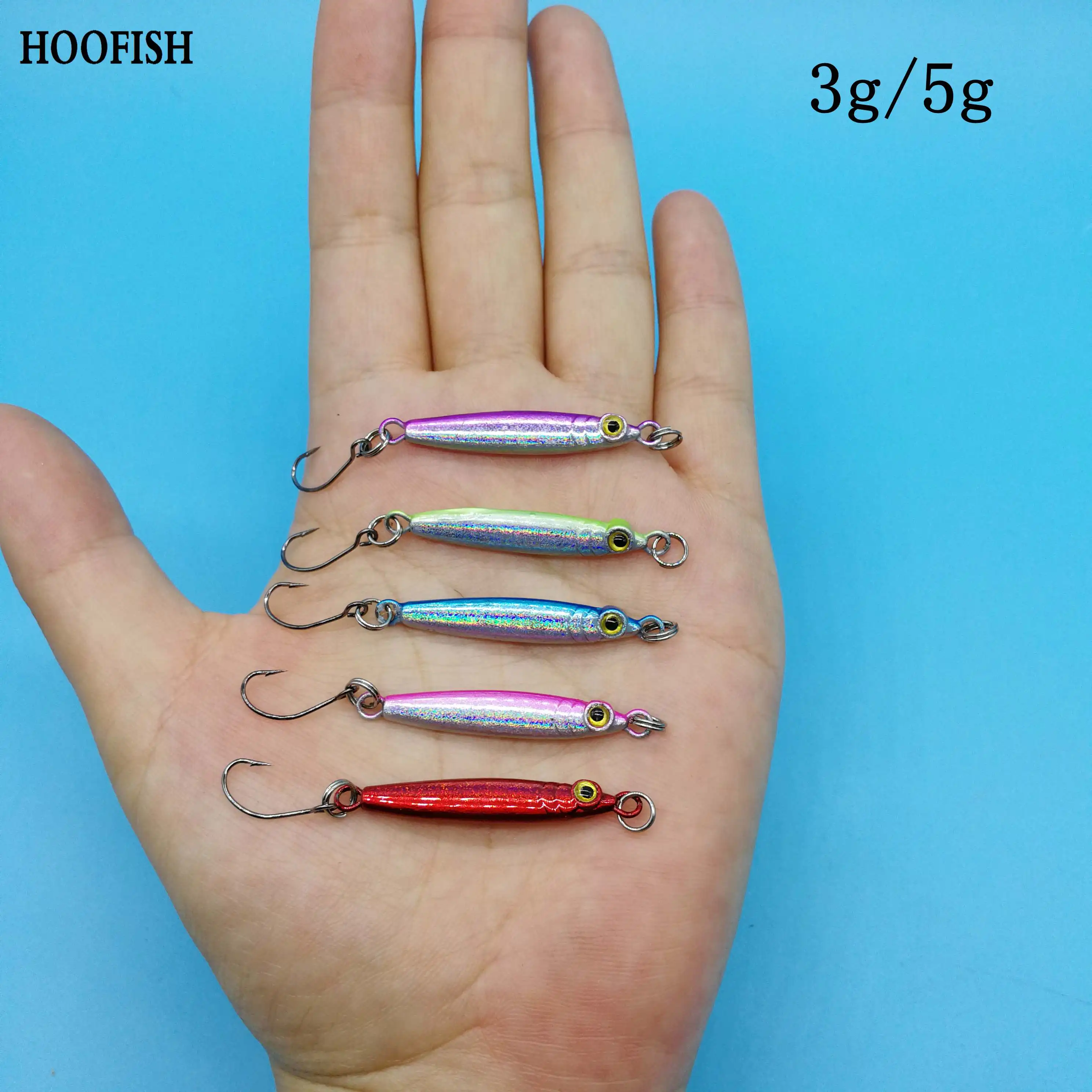 HOOFISH 3 шт./лот металлический джиг Приманка 7 г/10 г/14 г/21 г 5 цветов микроджигггинг