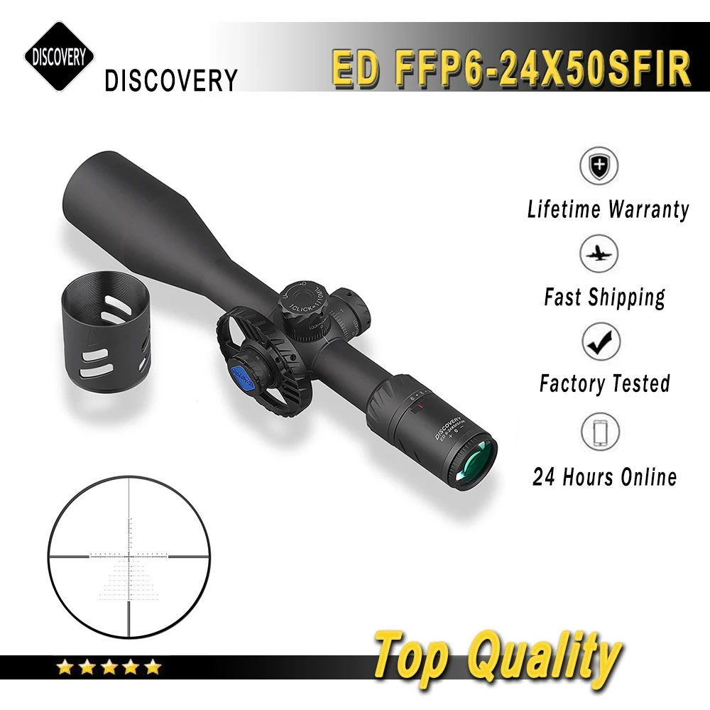 Оптический прицел Discovery ED 6 24x50SFIR FFP компактный с первым фокусным расстоянием для