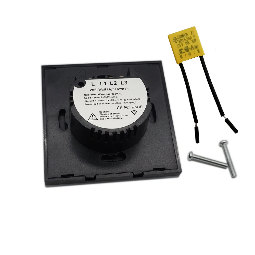  EU/UK 1/2/3 Gang eWelink Wifi Smart Wall Light Switch Touch Panel Remote Single Fire Wire No Neutra - 32961290914