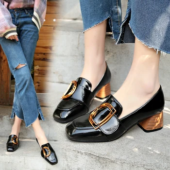 

Soft girl small leather shoes 2020 new Korean version of the wild square head with British style women's shoes female tide