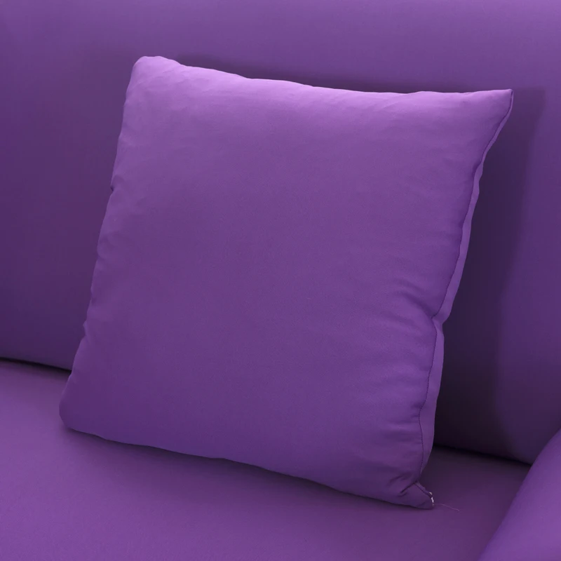 Purple 1 Плюшевая уплотненная наволочка, мягкие эластичные однотонные эластичные декоративные подушки для гостиной, дивана, наволочки - Цвет: Purple 1