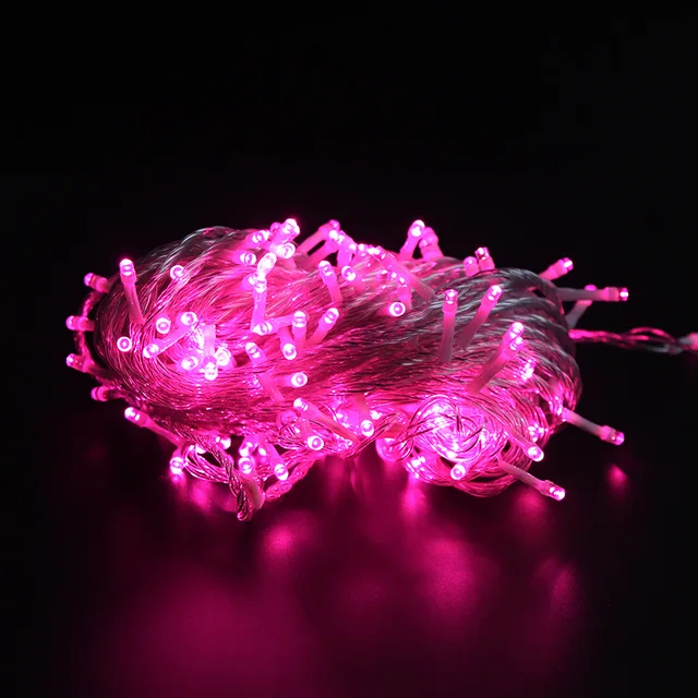10M 100M Led String Garland Christmas Tree Fairy Light Chain Waterproof Home Garden wedding Party Outdoor Holiday Decoration Pink