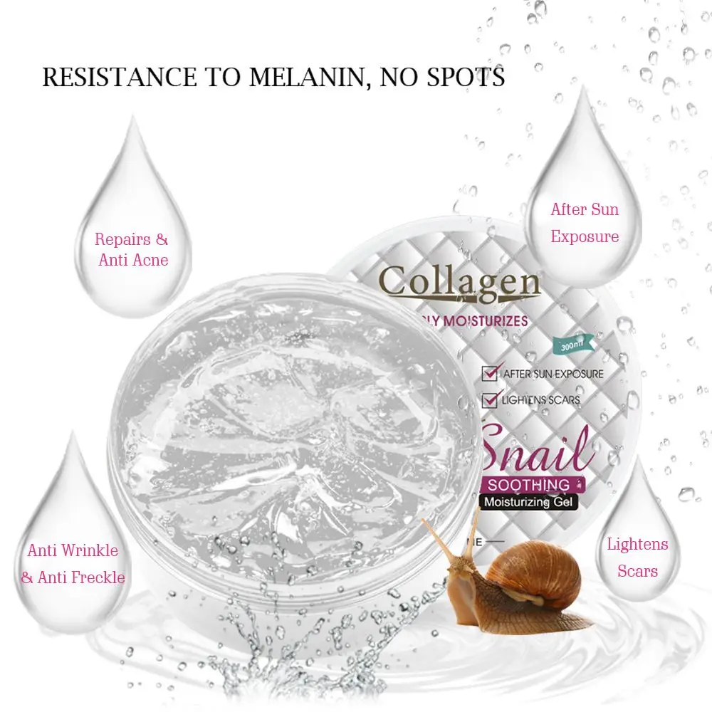 LAIKOU Collagen Snail Stock Solution Deep Moisturizing Gel Repairing Body Facial Moisturizing Control Skin Care Gel 300ML