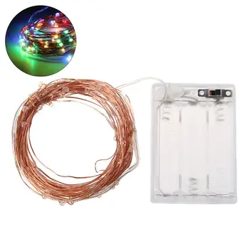 

10m String Light Battery Operated Fairy Romantic Lantern Decor For Christmas Party Wedding Buildings Valentine's Day Q0KF