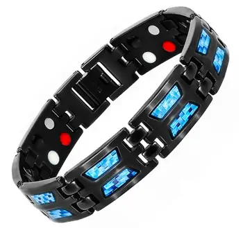 

Titanium Health Magnetic Bracelet Blue Color 4 Elements High Quality Luxury Bangles & Bracelets Gift for Men