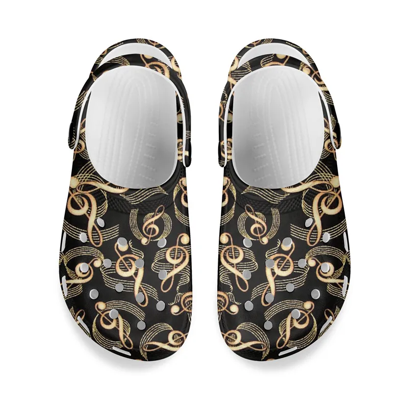 

Noisydesigns 2022 New Sandals Men Women Summer Hole Shoes Clogs Couple Musical Note Pattern Home Garden Beach Flat Slippers