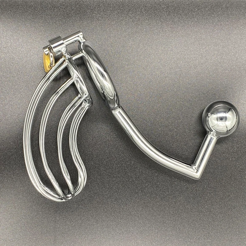 male sex products stainless steel chastity belt cock cage with