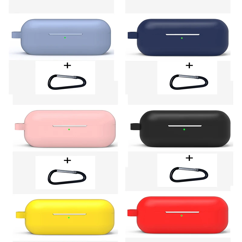 

Solid color earphone Case For Huawei FreeBuds enjoy TWS Bluetooth Wireless Earphone case with Anti-lost hook earbuds cover funda